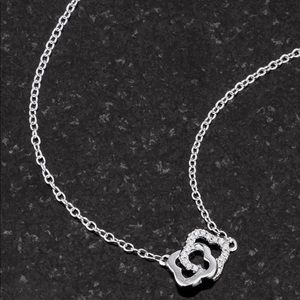 Rhodium Necklace with Floral Links